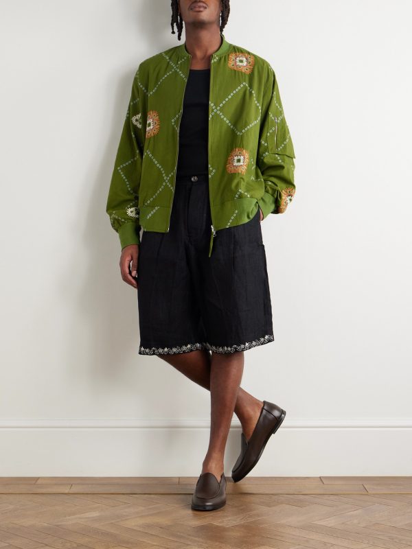 Embroidered Printed Cotton Jacket - OU