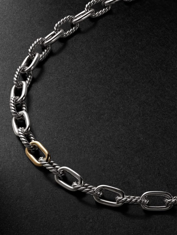 Madison Sterling Silver and 18-Karat Gold Chain Necklace - CU Madison Sterling Silver and 18-Karat Gold Chain Necklace - CU
