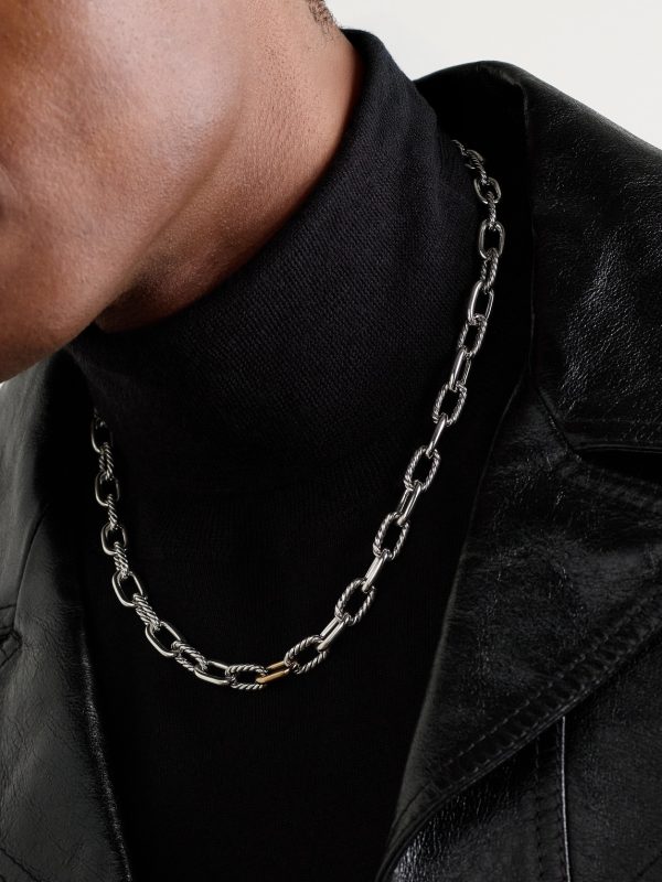 Madison Sterling Silver and 18-Karat Gold Chain Necklace - FR Madison Sterling Silver and 18-Karat Gold Chain Necklace - FR