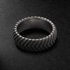Chevron Titanium Ring - BK Chevron Titanium Ring - BK