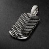 Chevron Tag Sterling Silver Diamond Pendant Chevron Tag Sterling Silver Diamond Pendant