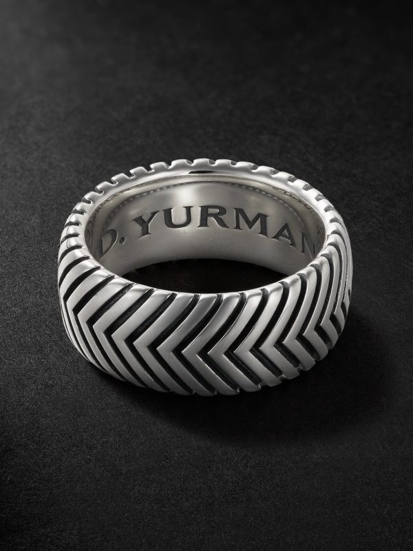 Chevron Sterling Silver Ring - BK