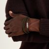 Chevron Braided Leather and Sterling Silver Wrap Bracelet - OU