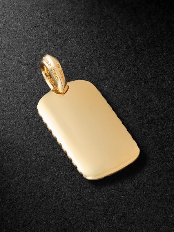 Chevron 18-Karat Gold Tiger's Eye Pendant - BK