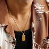 Chevron 18-Karat Gold Tiger's Eye Pendant - OU