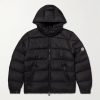 Maya Logo-Appliquéd Quilted Shell Hooded Down Jacket