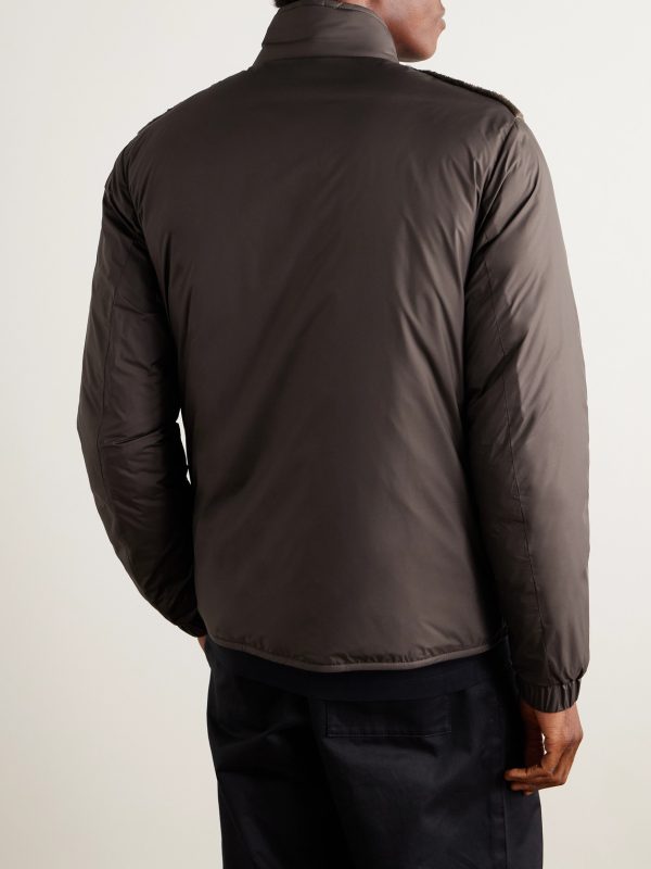 Livra Reversible Fleece and Nubuck-Trimmed Airsoft Down Jacket - BK Livra Reversible Fleece and Nubuck-Trimmed Airsoft Down Jacket - BK