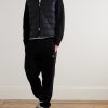 Logo-Appliquéd Quilted Shell-Panelled Cotton Down Cardigan - OU Logo-Appliquéd Quilted Shell-Panelled Cotton Down Cardigan - OU