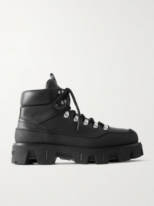 Peak Rubber-Trimmed Leather Hiking Boots
