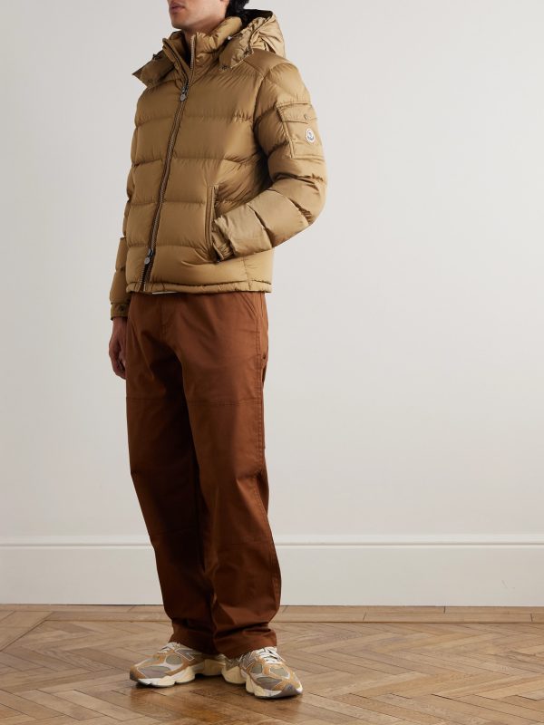 Maya Logo-Appliquéd Quilted Shell Hooded Down Jacket - OU Maya Logo-Appliquéd Quilted Shell Hooded Down Jacket - OU