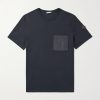Logo-Appliquéd Shell-Trimmed Cotton and Cashmere-Blend Jersey T-Shirt