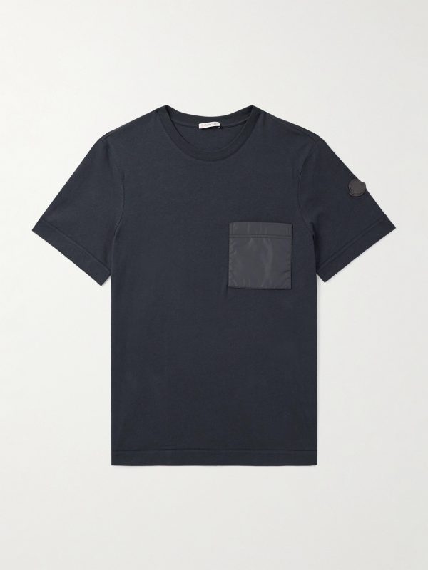 Logo-Appliquéd Shell-Trimmed Cotton and Cashmere-Blend Jersey T-Shirt