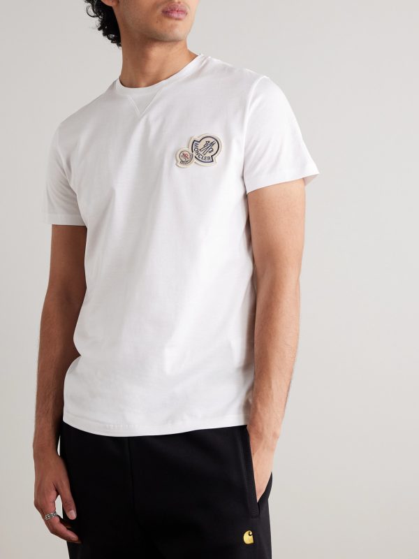 Logo-Appliquéd Cotton-Jersey T-Shirt - FR