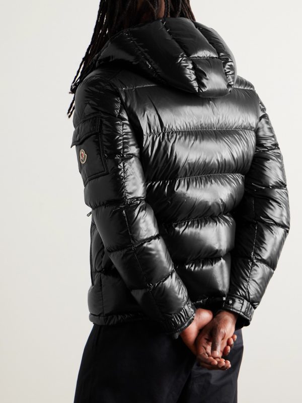 Maya Logo-Appliquéd Quilted Shell Hooded Down Jacket - BK Maya Logo-Appliquéd Quilted Shell Hooded Down Jacket - BK