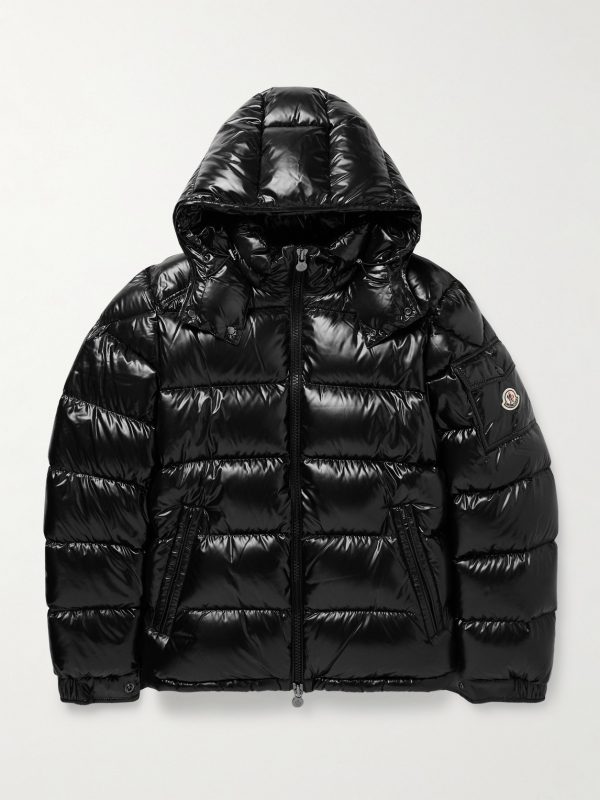 Maya Logo-Appliquéd Quilted Shell Hooded Down Jacket Maya Logo-Appliquéd Quilted Shell Hooded Down Jacket