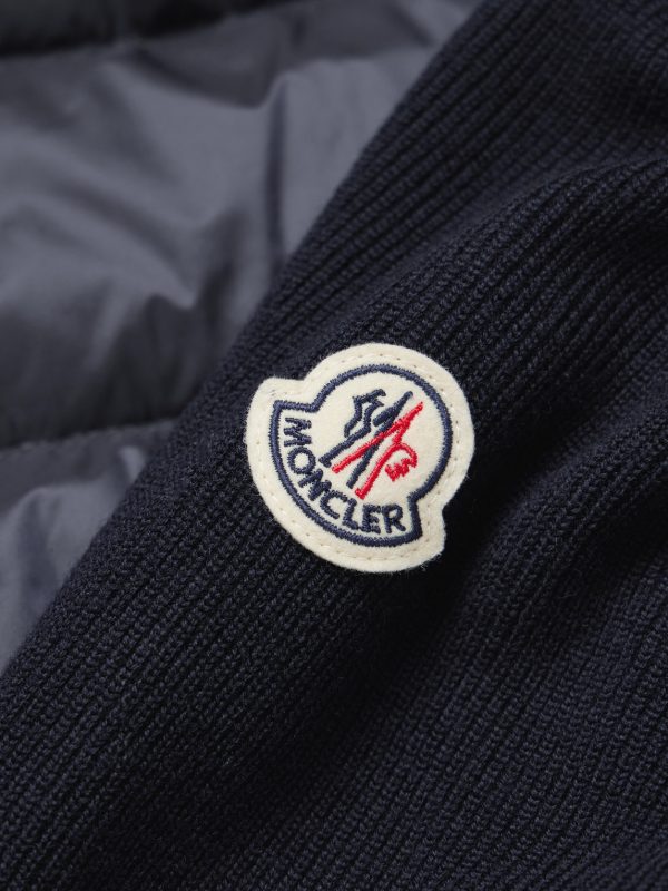 Logo-Appliquéd Wool-Trimmed Quilted Shell Hooded Down Zip-Up Cardigan - CU Logo-Appliquéd Wool-Trimmed Quilted Shell Hooded Down Zip-Up Cardigan - CU
