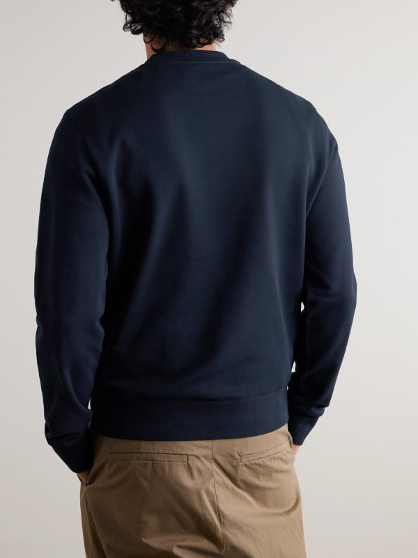 Logo-Flocked Cotton-Jersey Sweatshirt - BK