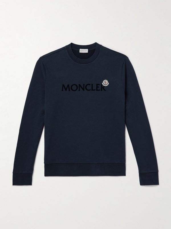 Logo-Flocked Cotton-Jersey Sweatshirt