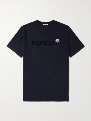 Logo-Flocked Appliquéd Cotton-Jersey T-Shirt Logo-Flocked Appliquéd Cotton-Jersey T-Shirt