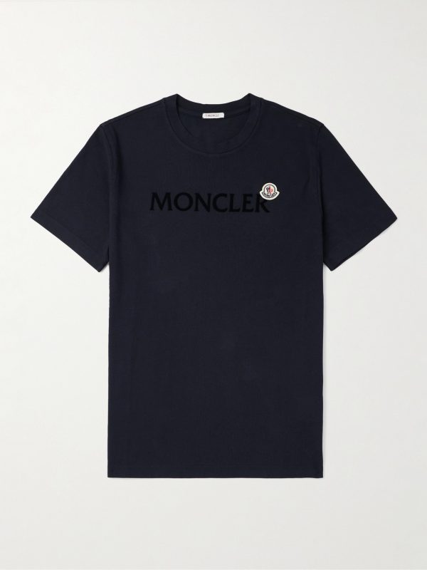 Logo-Flocked Appliquéd Cotton-Jersey T-Shirt Logo-Flocked Appliquéd Cotton-Jersey T-Shirt