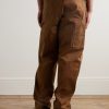 Straight-Leg Panelled Cotton-Blend Gabardine Trousers - BK Straight-Leg Panelled Cotton-Blend Gabardine Trousers - BK
