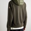 Logo-Appliquéd Wool-Trimmed Quilted Shell Hooded Down Zip-Up Cardigan - BK