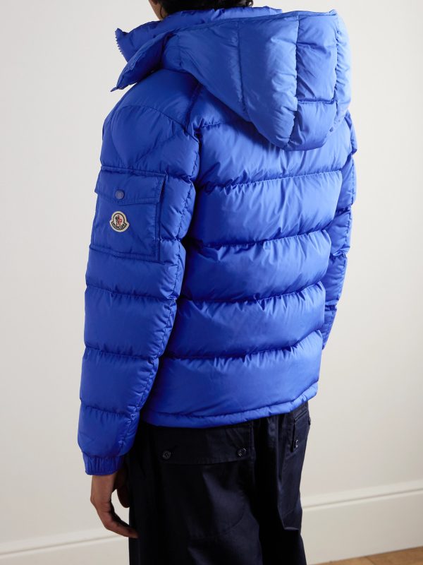 Maya Logo-Appliquéd Quilted Shell Hooded Down Jacket - BK