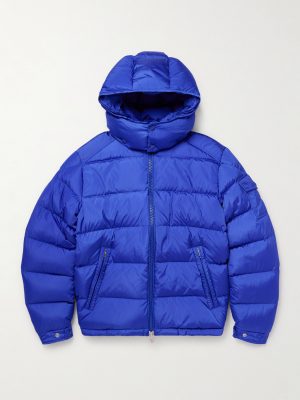 Maya Logo-Appliquéd Quilted Shell Hooded Down Jacket