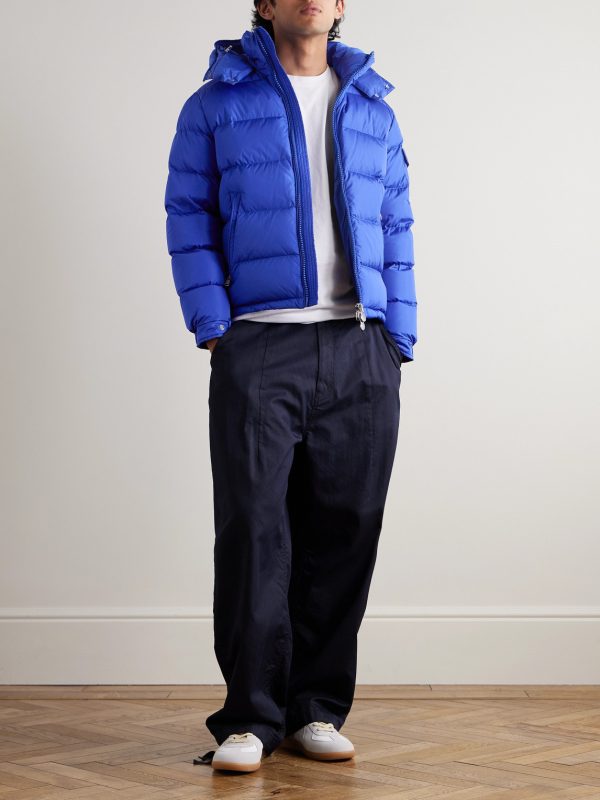 Maya Logo-Appliquéd Quilted Shell Hooded Down Jacket - OU