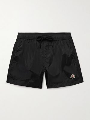 Straight-Leg Mid-Length Logo-Appliquéd Swim Shorts Straight-Leg Mid-Length Logo-Appliquéd Swim Shorts