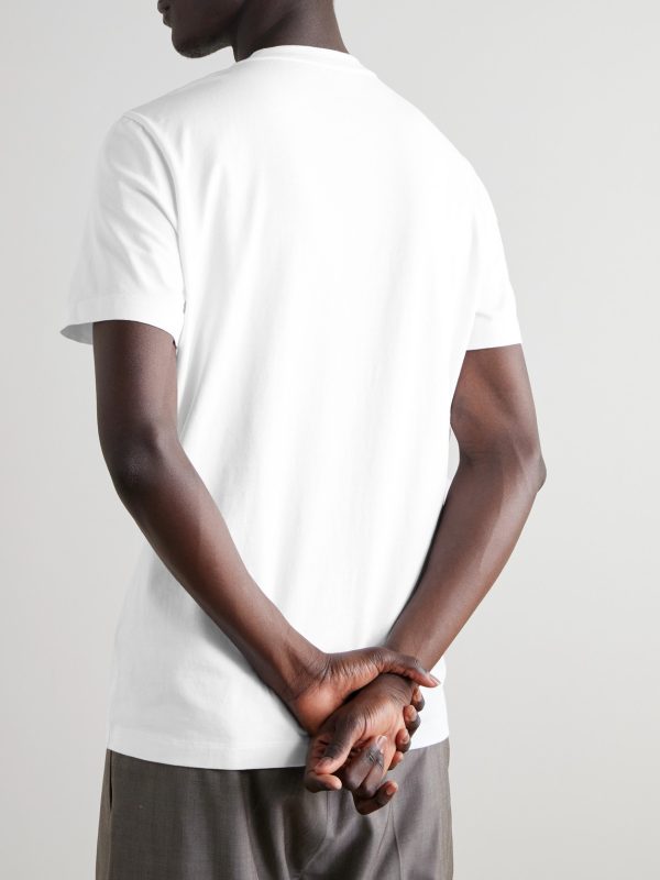 Logo-Flocked Appliquéd Cotton-Jersey T-Shirt - BK Logo-Flocked Appliquéd Cotton-Jersey T-Shirt - BK
