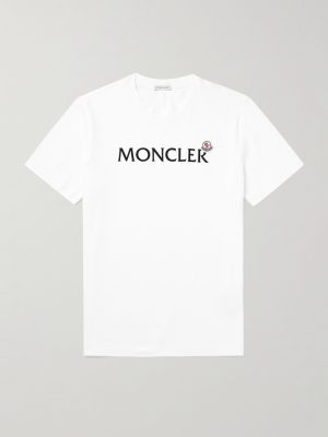 Logo-Flocked Appliquéd Cotton-Jersey T-Shirt Logo-Flocked Appliquéd Cotton-Jersey T-Shirt