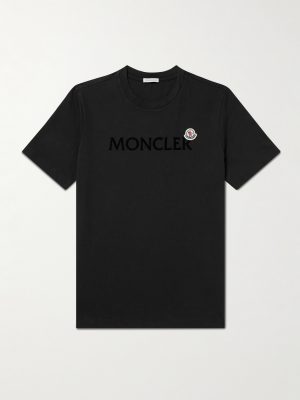 Logo-Flocked Appliquéd Cotton-Jersey T-Shirt Logo-Flocked Appliquéd Cotton-Jersey T-Shirt