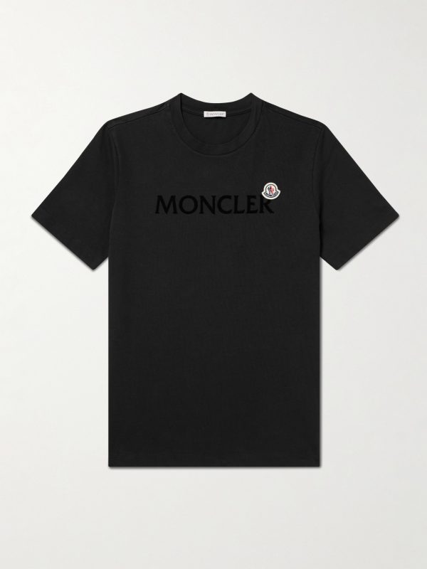 Logo-Flocked Appliquéd Cotton-Jersey T-Shirt Logo-Flocked Appliquéd Cotton-Jersey T-Shirt