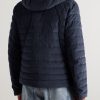 Quilted Cotton-Corduroy Hooded Down Jacket - BK
