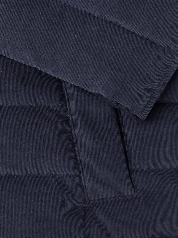 Quilted Cotton-Corduroy Hooded Down Jacket - E1