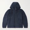 Quilted Cotton-Corduroy Hooded Down Jacket