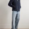 Quilted Cotton-Corduroy Hooded Down Jacket - OU