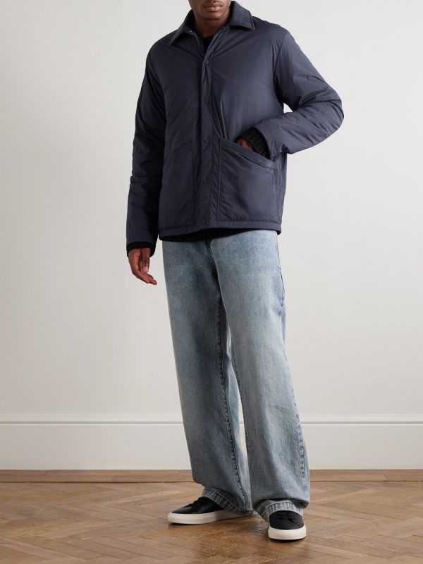 Padded Cotton Corduroy-Trimmed Shell Jacket - OU Padded Cotton Corduroy-Trimmed Shell Jacket - OU