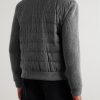 Quilted and Ribbed Wool-Blend Down Bomber Jacket - BK