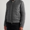 Quilted and Ribbed Wool-Blend Down Bomber Jacket - FR