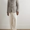 Convertible Quilted Wool-Blend Down Blazer - OU Convertible Quilted Wool-Blend Down Blazer - OU