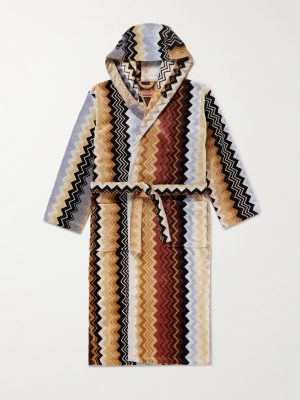 Giacomo Striped Cotton-Terry Hooded Robe