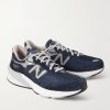 990v6 Leather-Trimmed Suede and Mesh Sneakers - FR