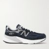 990v6 Leather-Trimmed Suede and Mesh Sneakers
