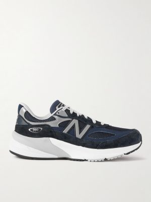 990v6 Leather-Trimmed Suede and Mesh Sneakers