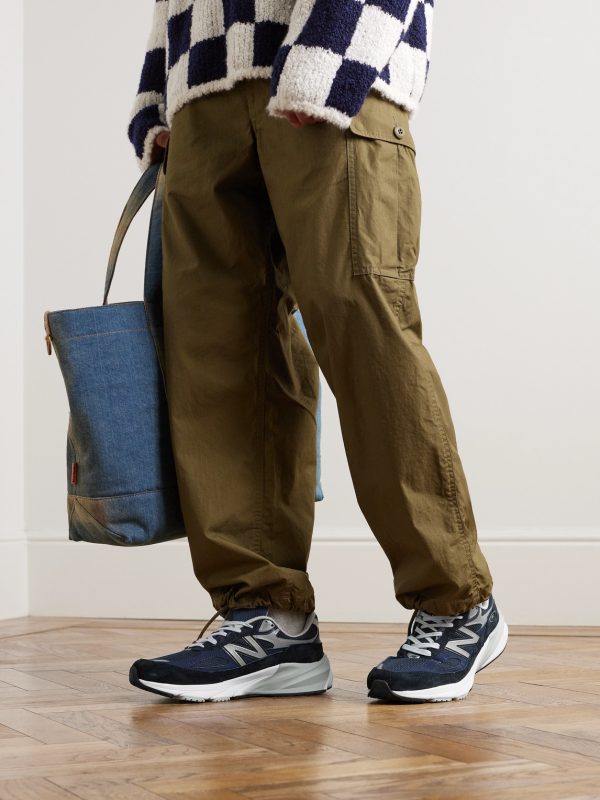 990v6 Leather-Trimmed Suede and Mesh Sneakers - OU