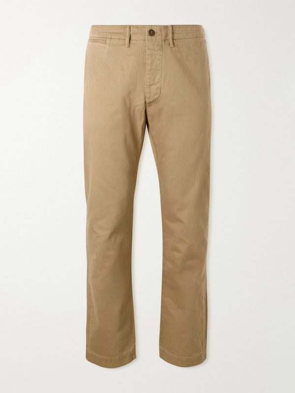 Straight-Leg Cotton-Twill Trousers