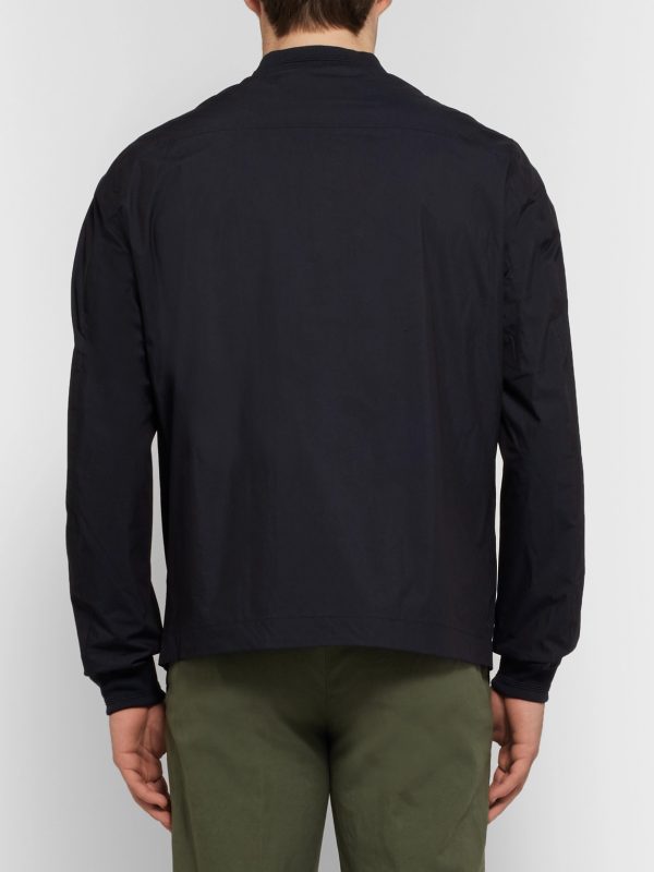 Cotton and Nylon-Blend Matte-Satin Bomber Jacket - BK