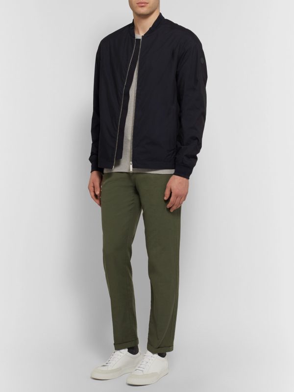 Cotton and Nylon-Blend Matte-Satin Bomber Jacket - OU